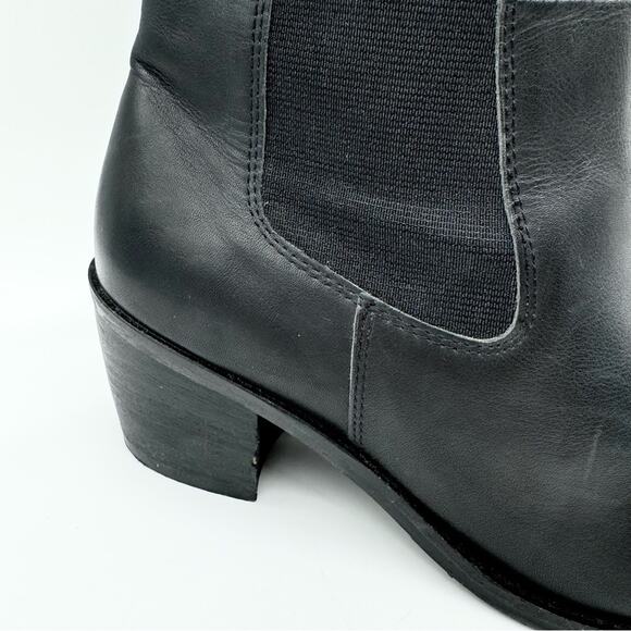 Matisse Ashbury Chelsea Boot Heeled Ankle Booties Black Leather Size 7 Moto Boho - Picture 2 of 15